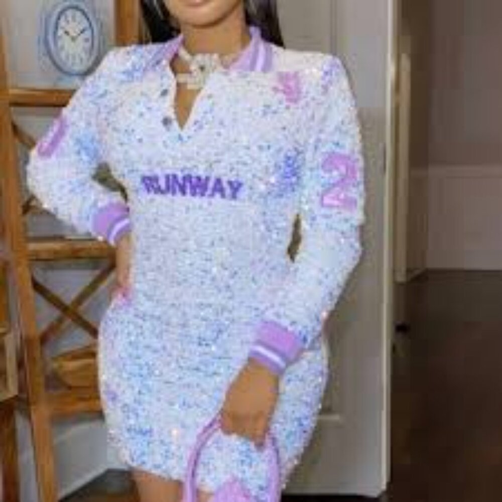 Shane Justin Sequence Jersey DRess